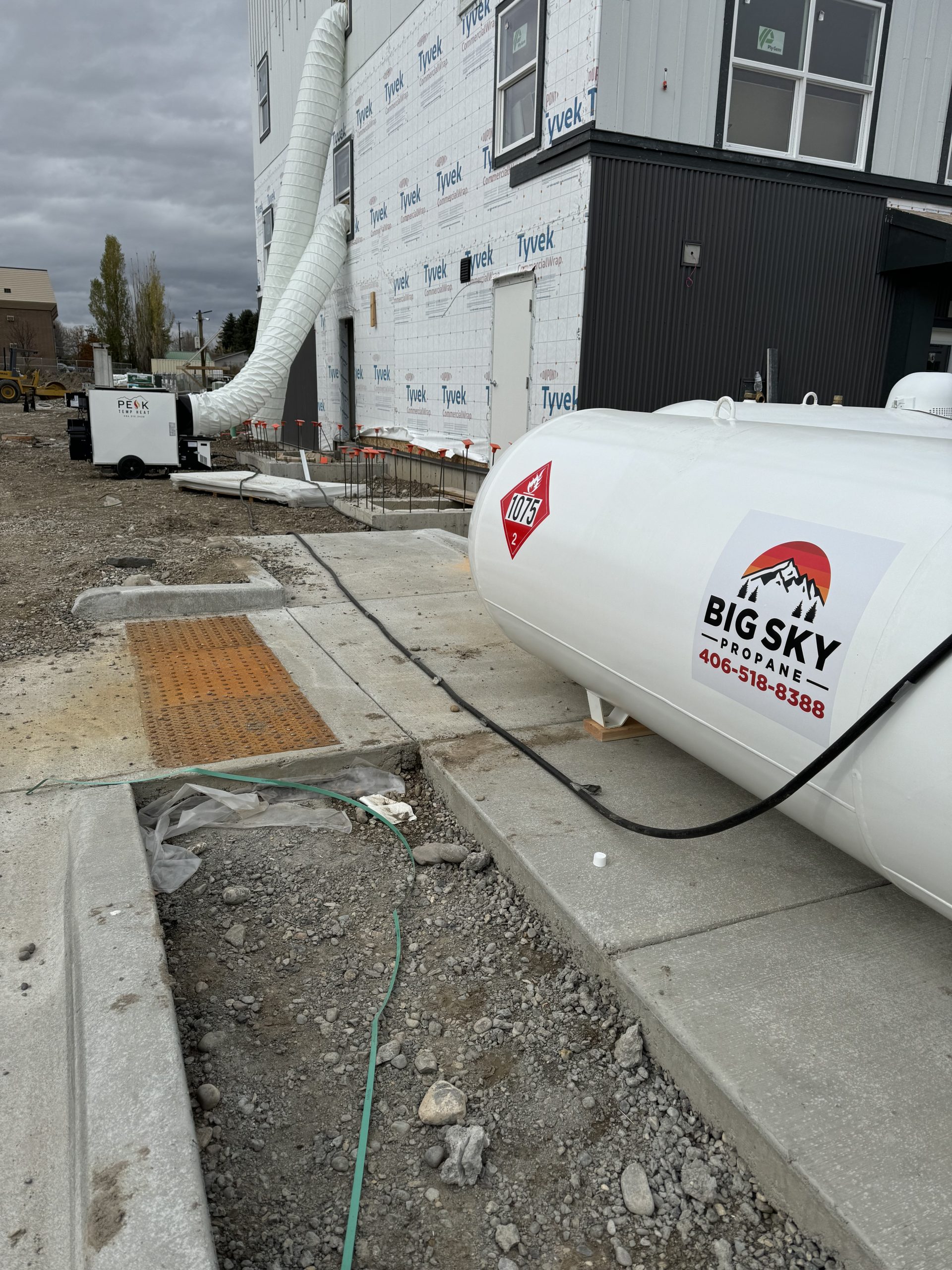 Tank at construction site